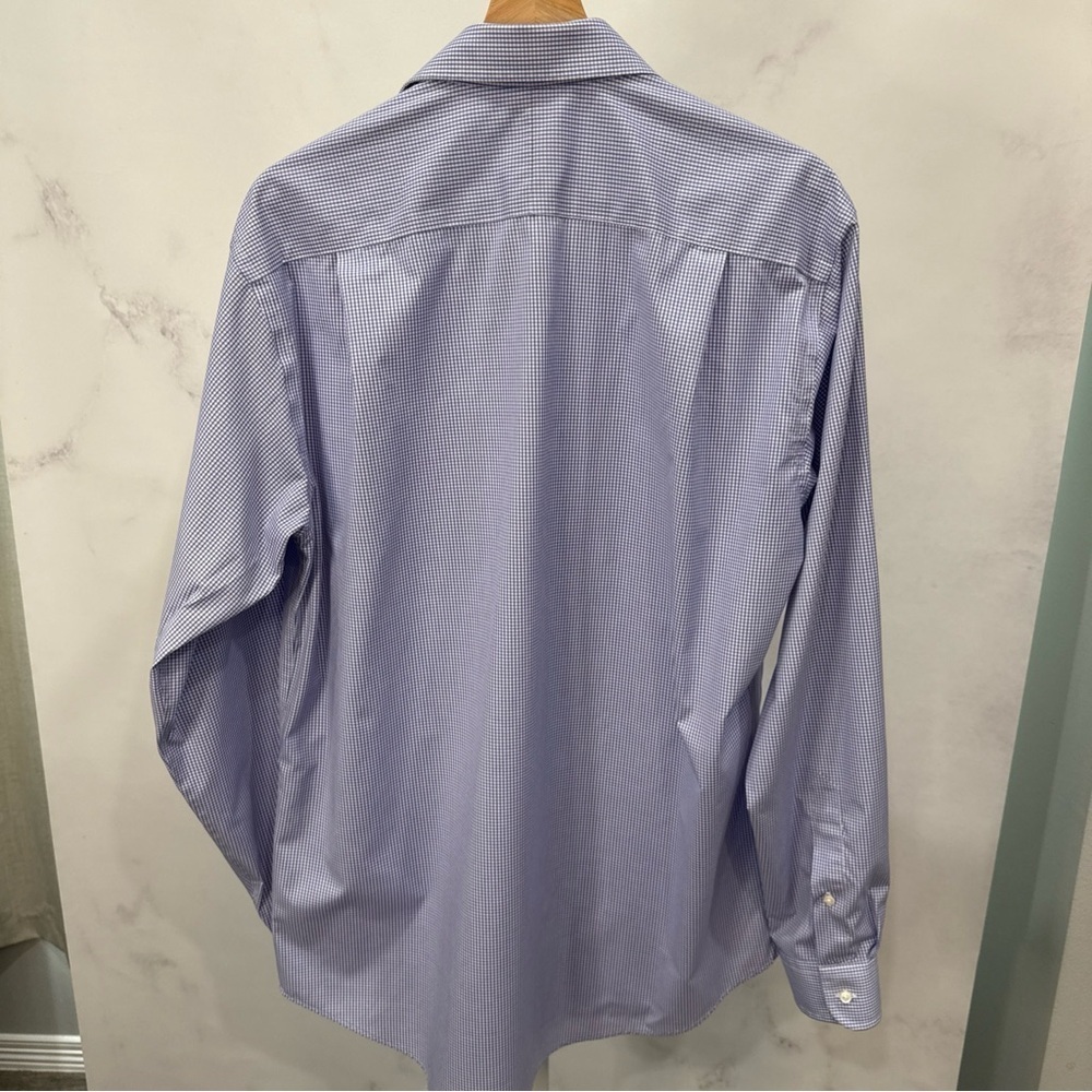 Jos A Bank Men’s Traveler Stretch, Slim Fit Blue/white/purple Button Up 16.5/36 - Picture 4 of 7